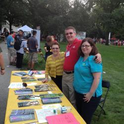 Molecular Getics faculty share information at a student involvement fair.