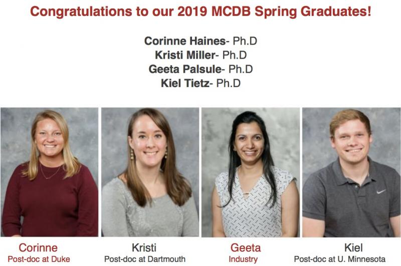 MCDB Spring 2019 Grads