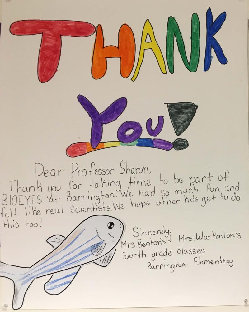 Barrington Elementary Thank You note