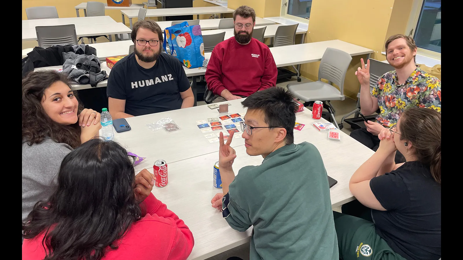 Molecular Genetics folks having fun at game night