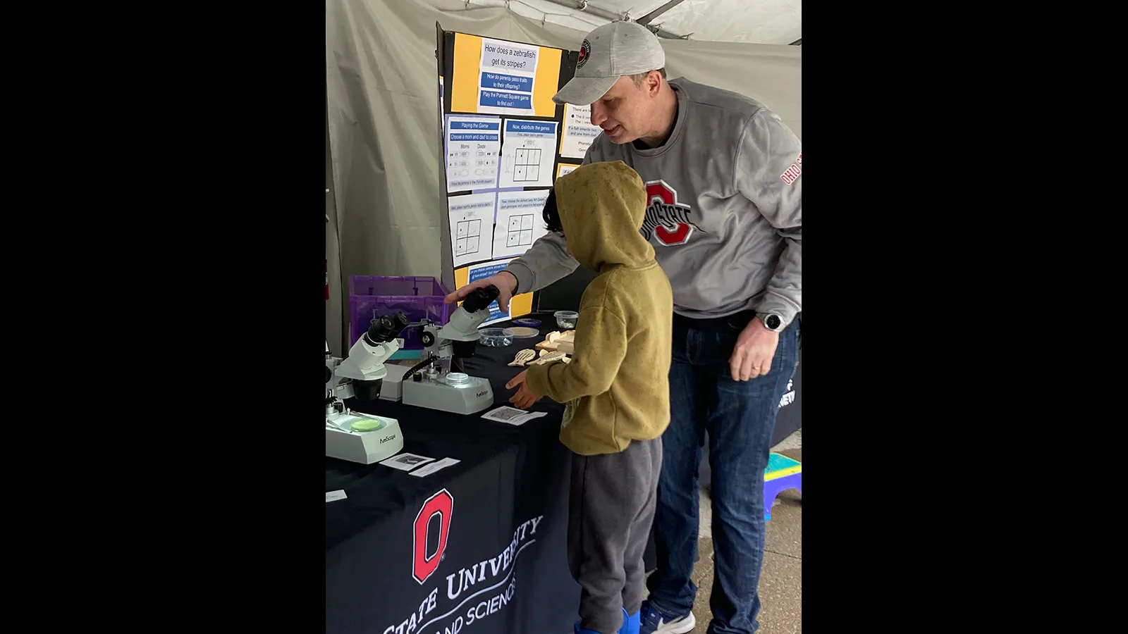 visitors engaging in FUNdanmentals of Genetics