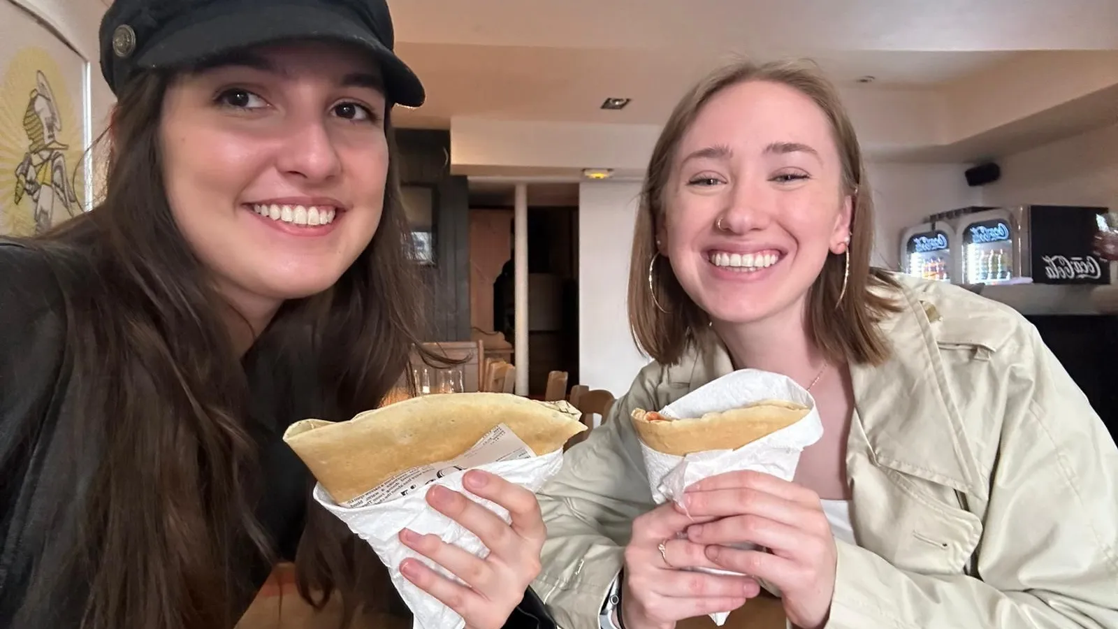 Mariana Correia and Emily Raiff enjoying French crêpes!