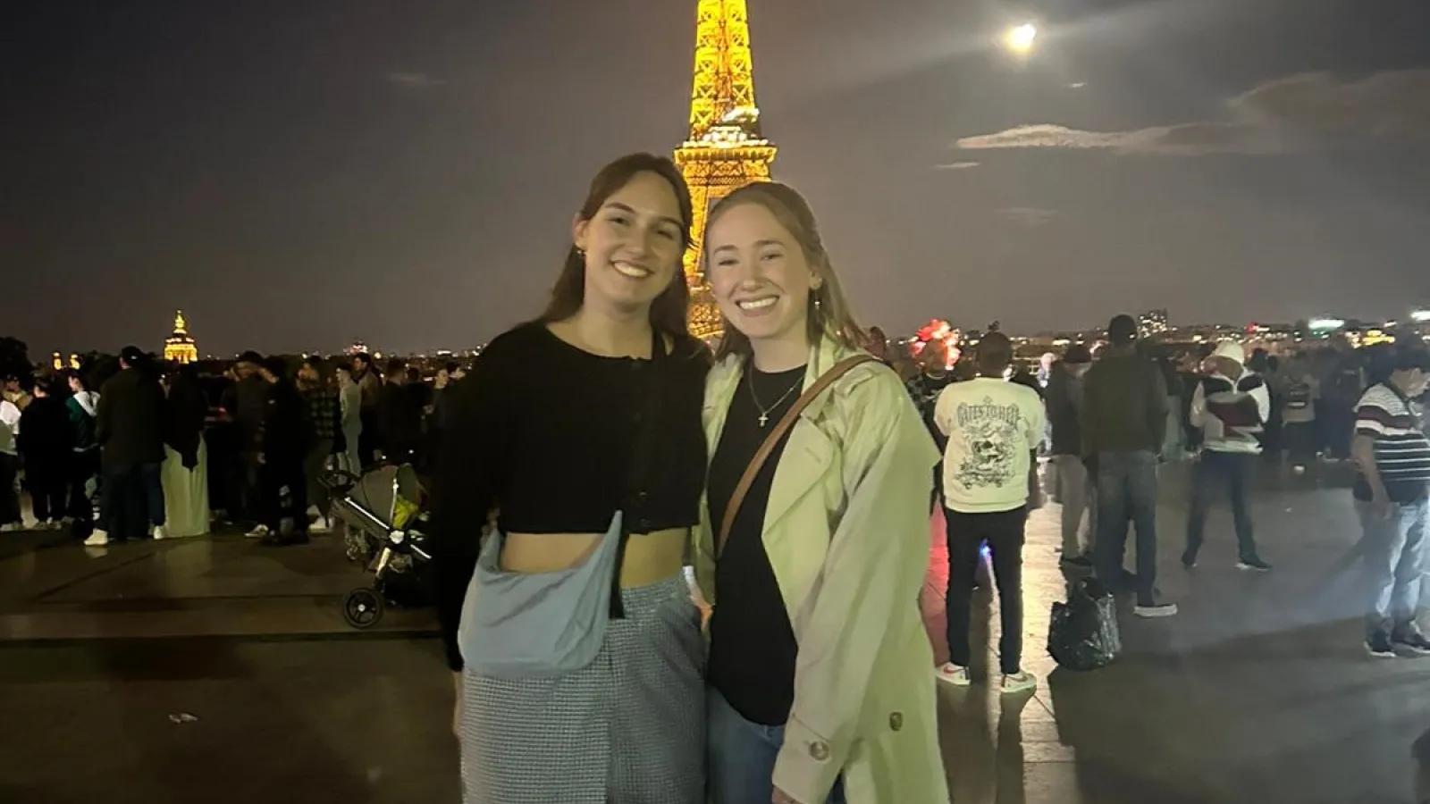 Mariana Correia (Biomedical Engineering) and Emily Raiff (Molecular Genetics) in front of the Eiffel tower (STILSA-France, Summer 2024). Mariana did research at Sorbonne U. on modeling neurodevelopmental disease caused by defects in RNA silencing in the fruit fly. Emily was at U. Paris-Saclay and studied assembly of respiratory complexes in fission and budding yeasts.