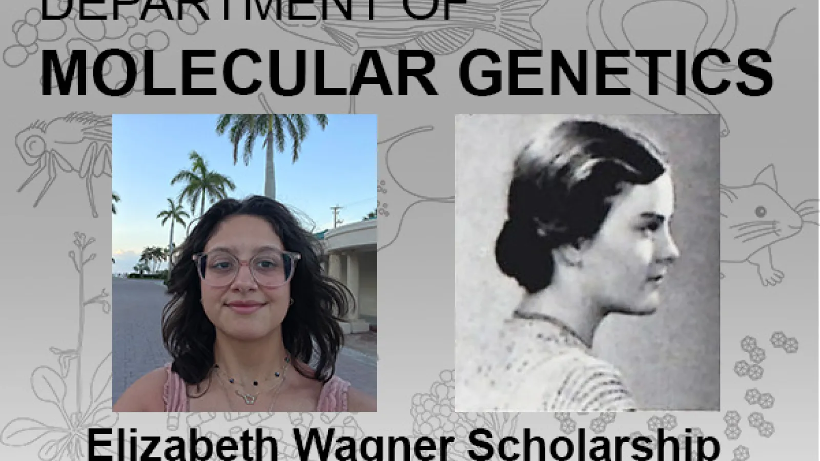 Award announcement with images of Carli Genova and Elizabeth Wagner