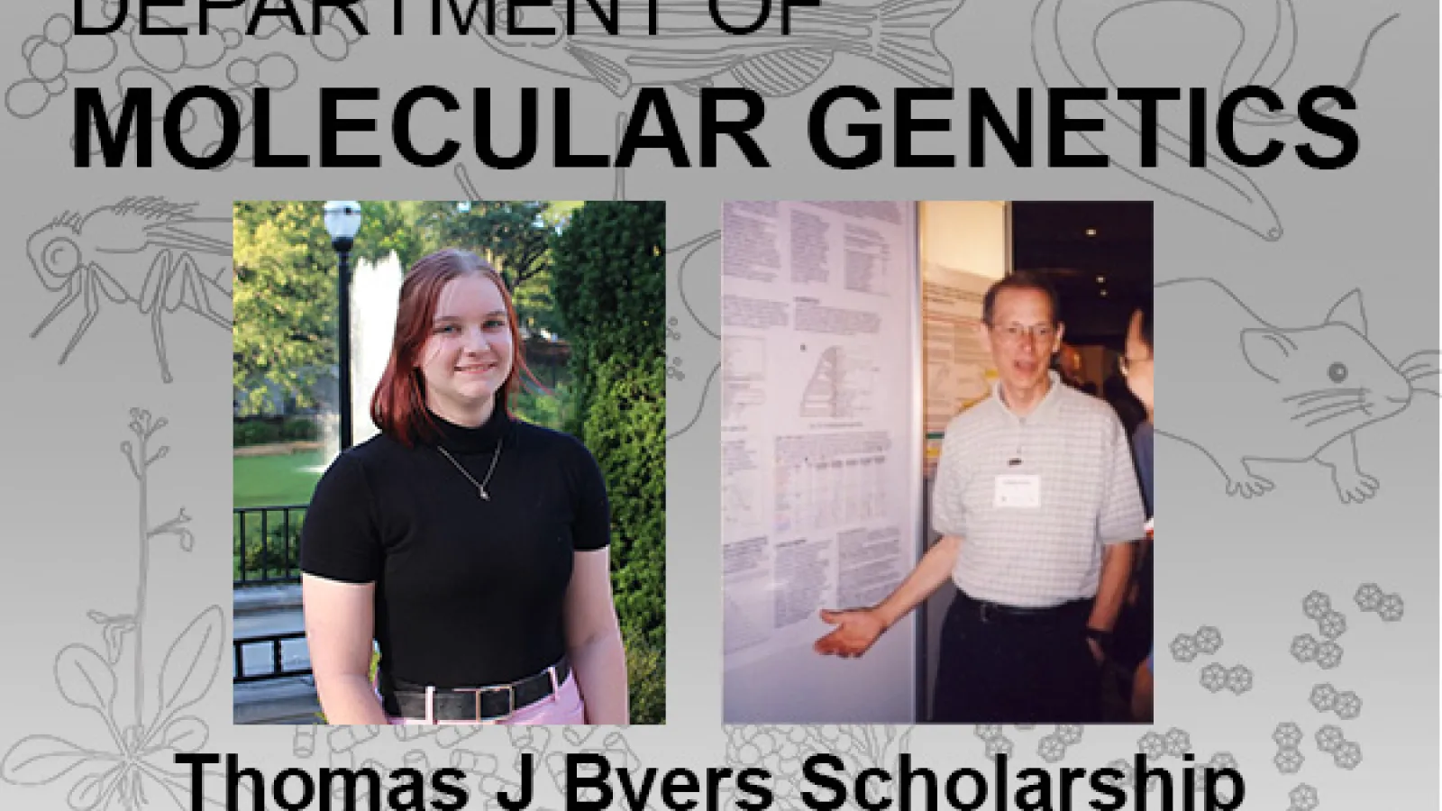 Award announcement with images of Madelyn Isbel and Thomas Byers