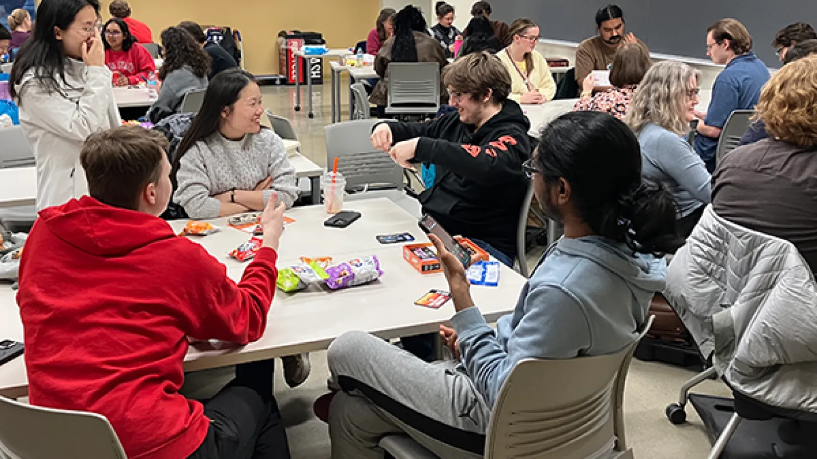 People having fun at the first game night