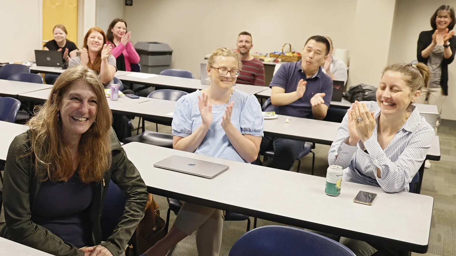 Amanda starting to realize that the invasion of faculty meeting is about her