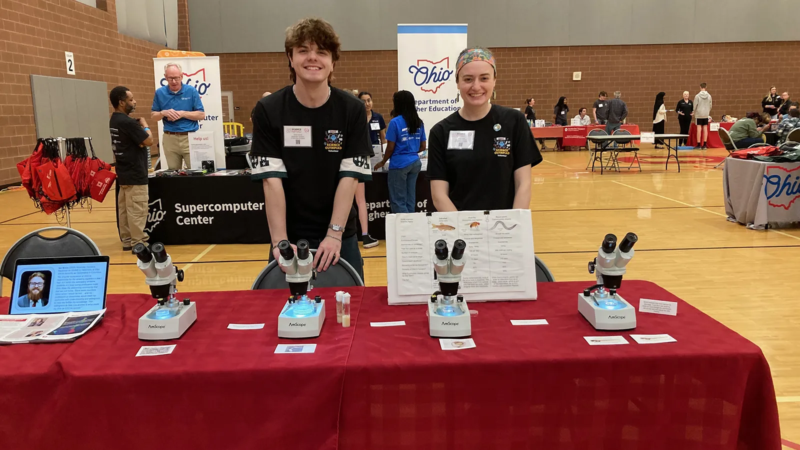 Waiting for visitors at the Olympiad Expo