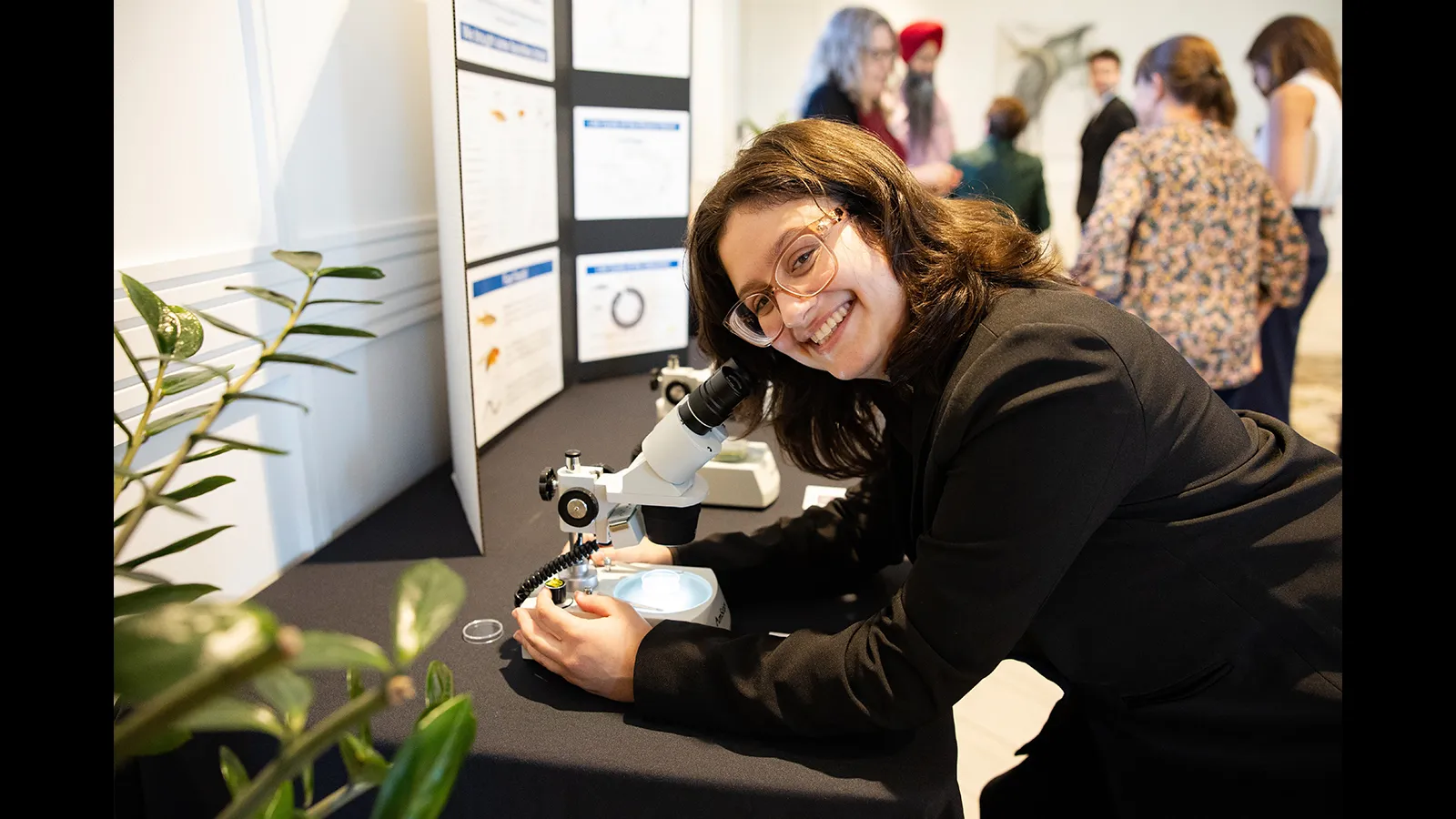 Carli is excited about the microscope!