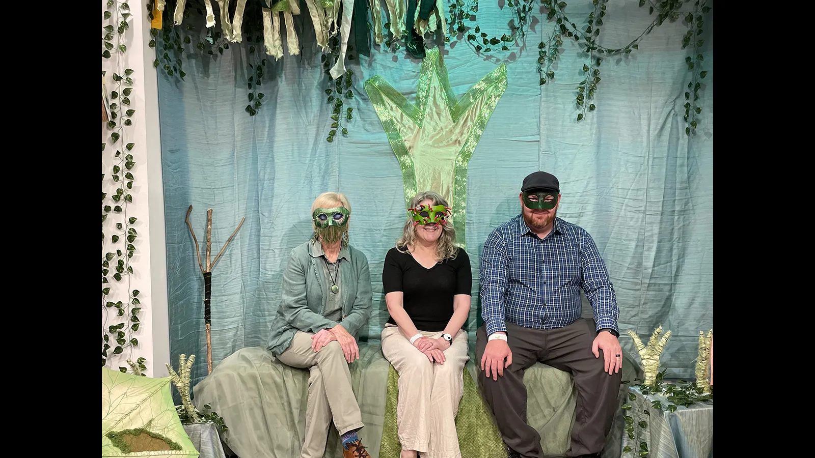 Iris Meier, Susan Cole, and Norman Groves at the installation