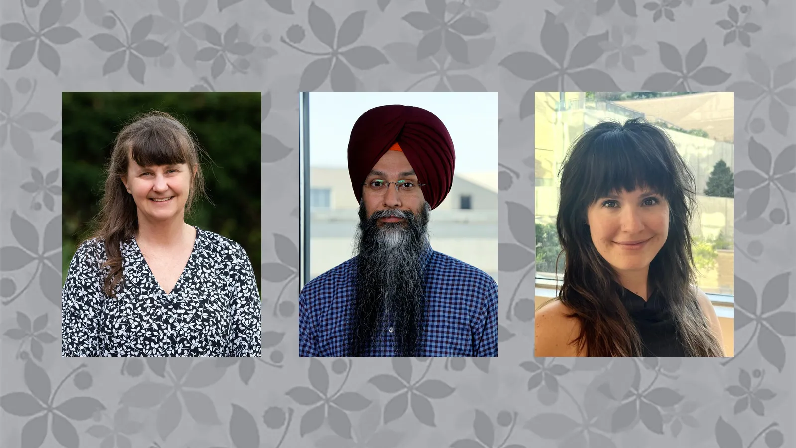 headshots of Sharon Amacher, Guramrit Singh, and Rachel Belote