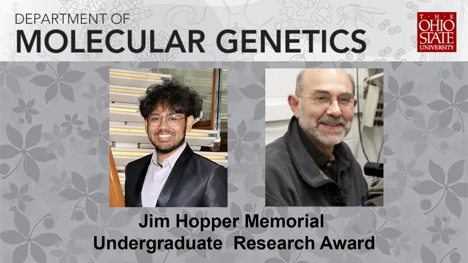 Announcement of 2026 Hopper award with Mahir Mazumdar (left) and Jim Hopper (right)