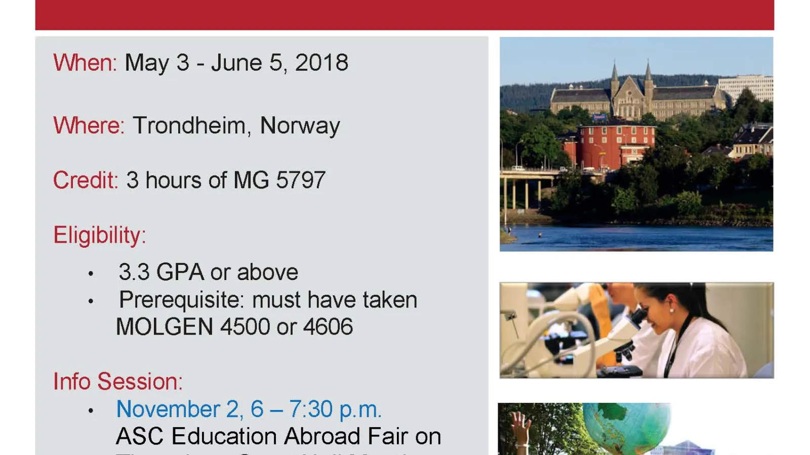 Trondbuss Molecular Genetics - Education Abroad