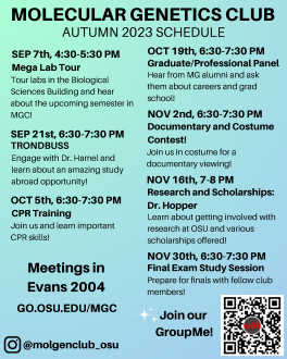 Mol Gen Club schedule