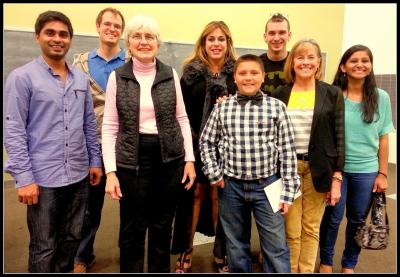 Dr. Peggy Lemaux with members of the Waller Family and MG graduate students.