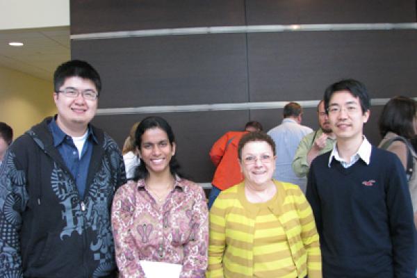 Falkenthal Colloquium Winners pose with Dr. Hopper