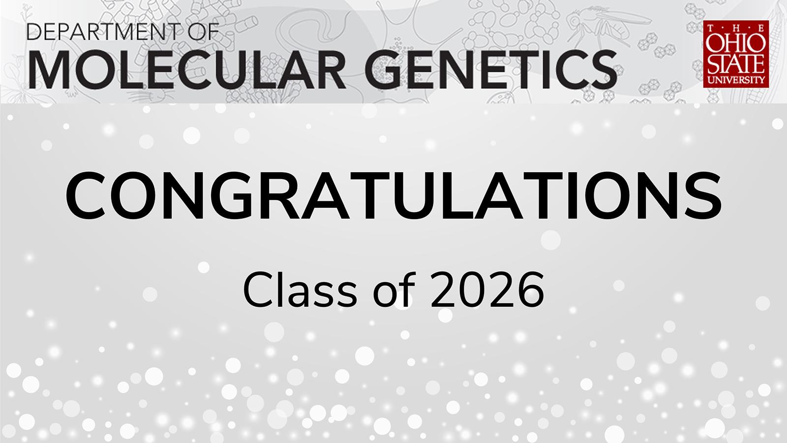 Image that says "congratulations class of 2026"