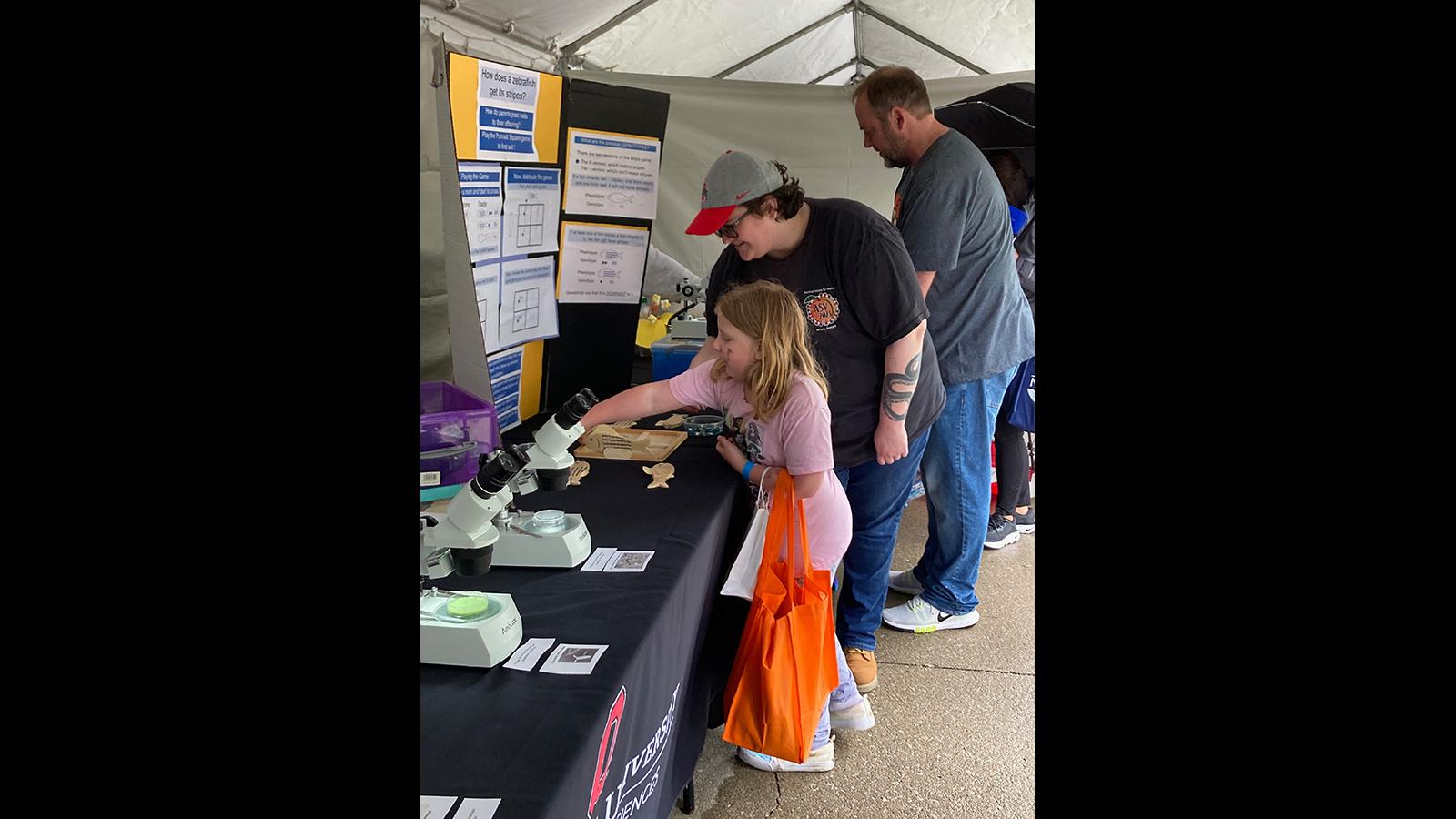 visitors engaging in FUNdanmentals of Genetics