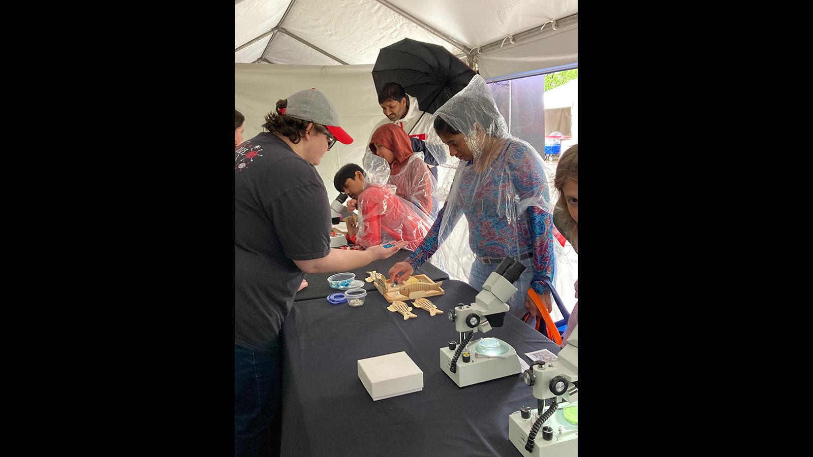 visitors engaging in FUNdanmentals of Genetics