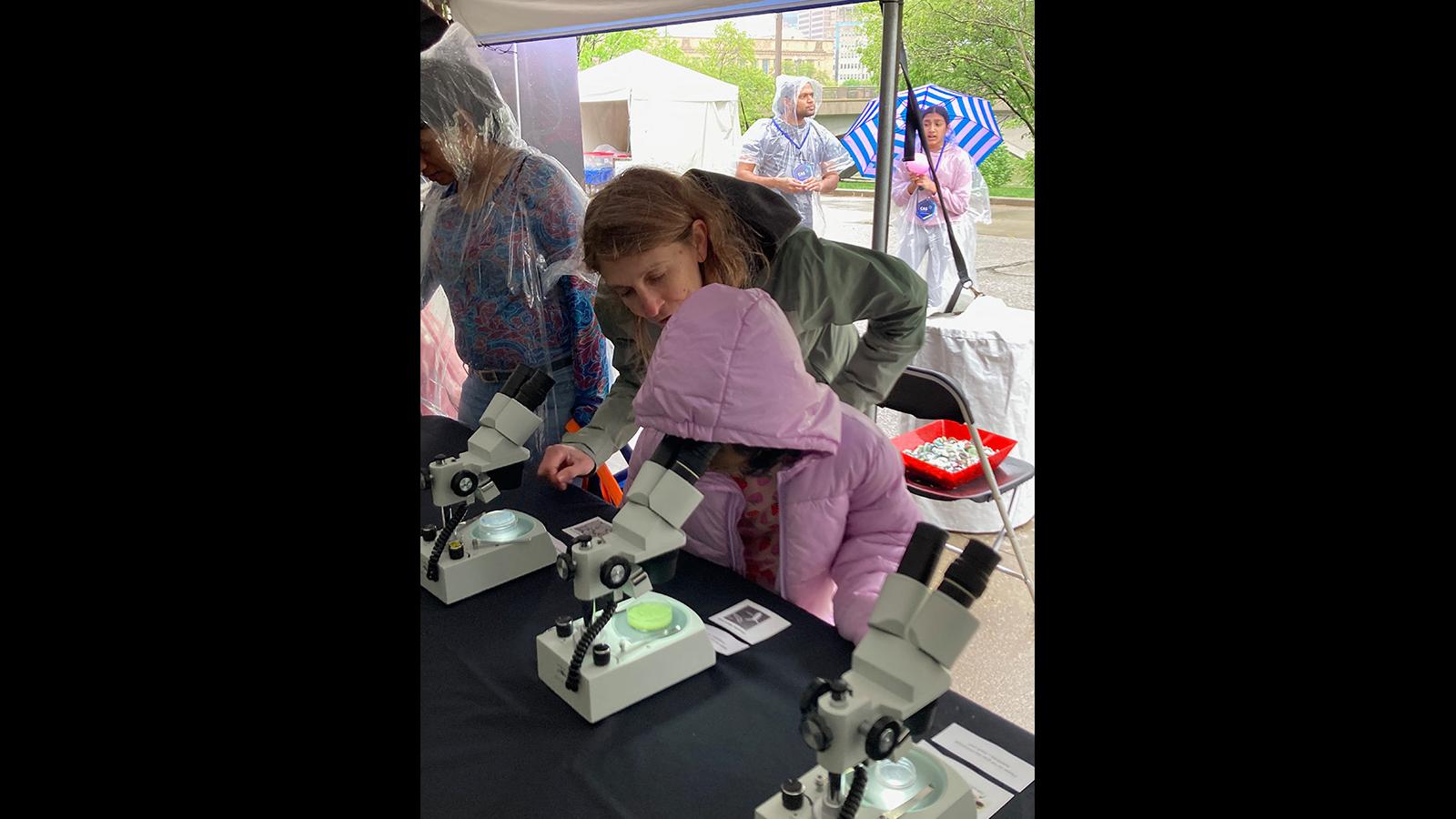 visitors engaging in FUNdanmentals of Genetics