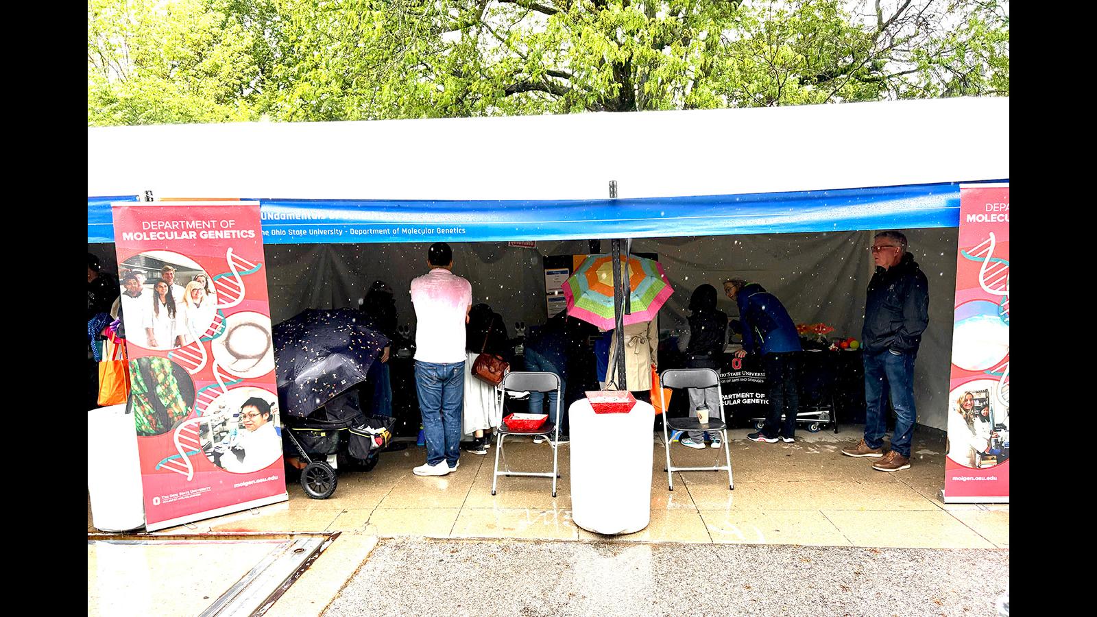 Super rainy day at the COSI booth!