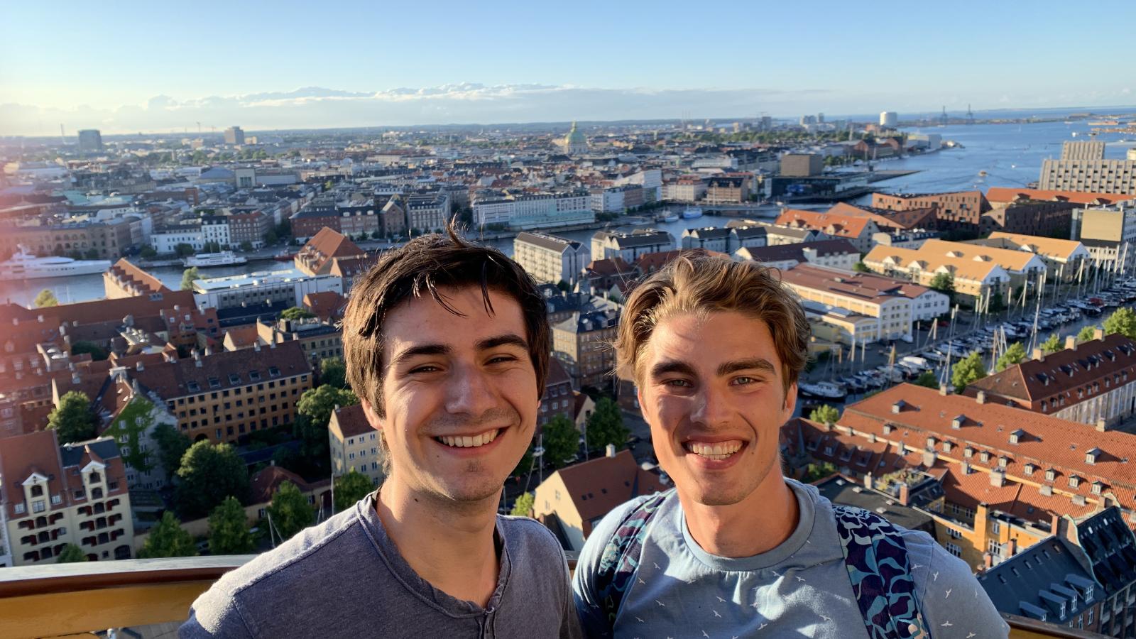 Mitchell Ticoras and a friend in Copenhagen, Denmark