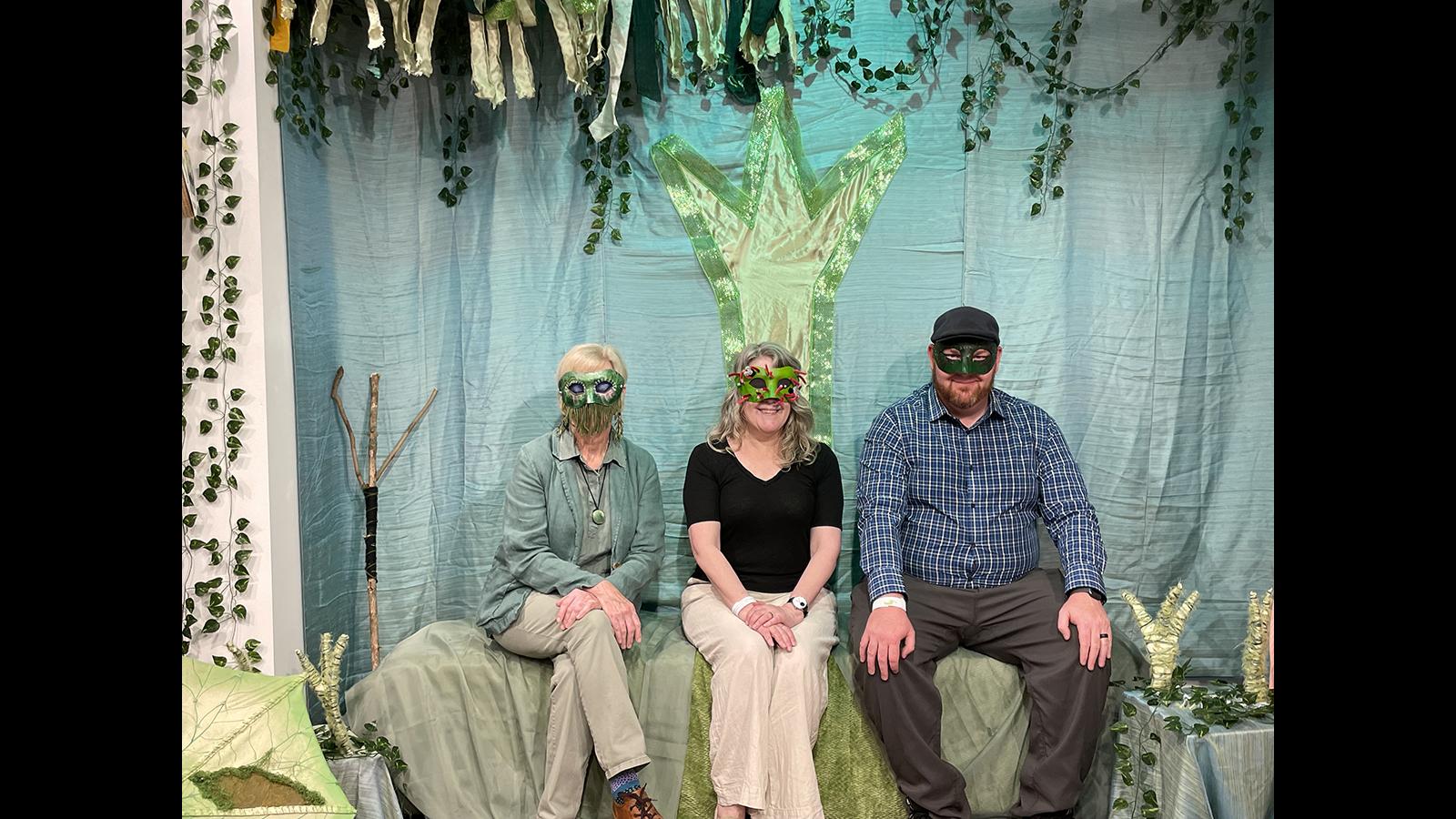 Iris Meier, Susan Cole, and Norman Groves at the installation